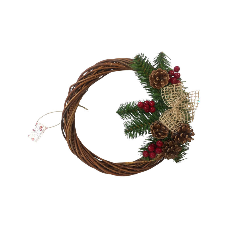 30cm Faux Garland, Green/Brown