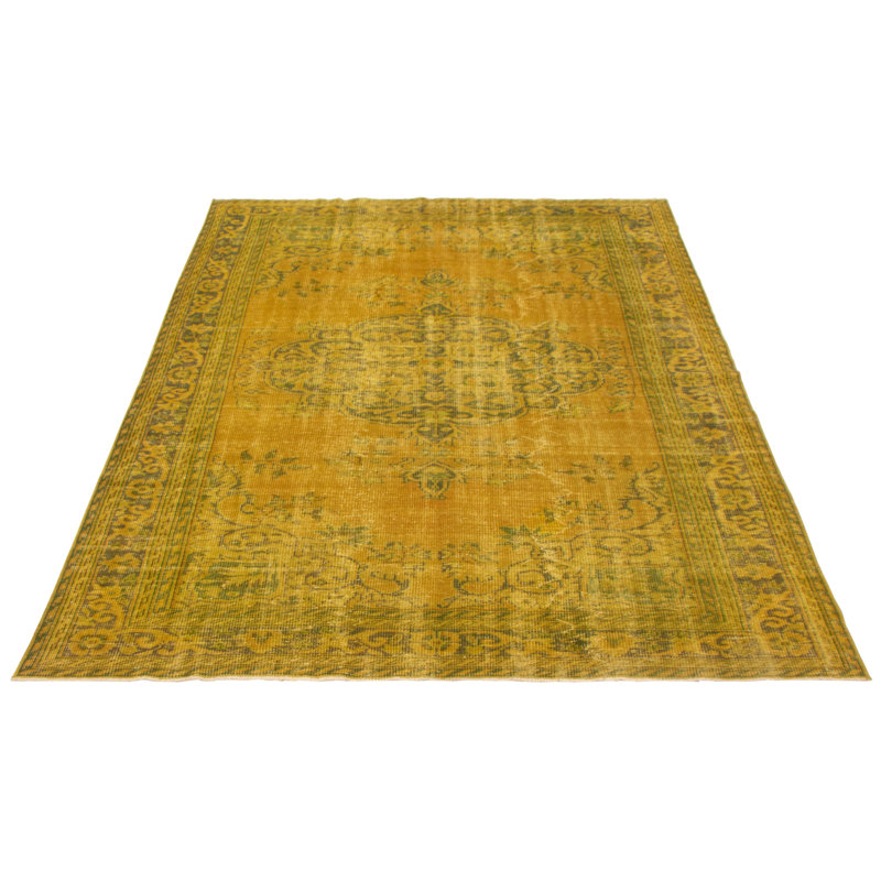 Tapis unique en laine noué à la main de style années 2000 de 7 pi 3 po x 10 pi 3 po Olif