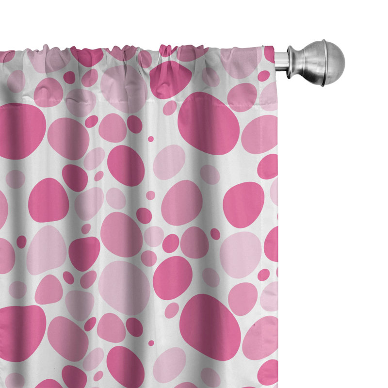 Polka Dots Semi-Sheer Rod Pocket Curtain Panels, 28" x 63"