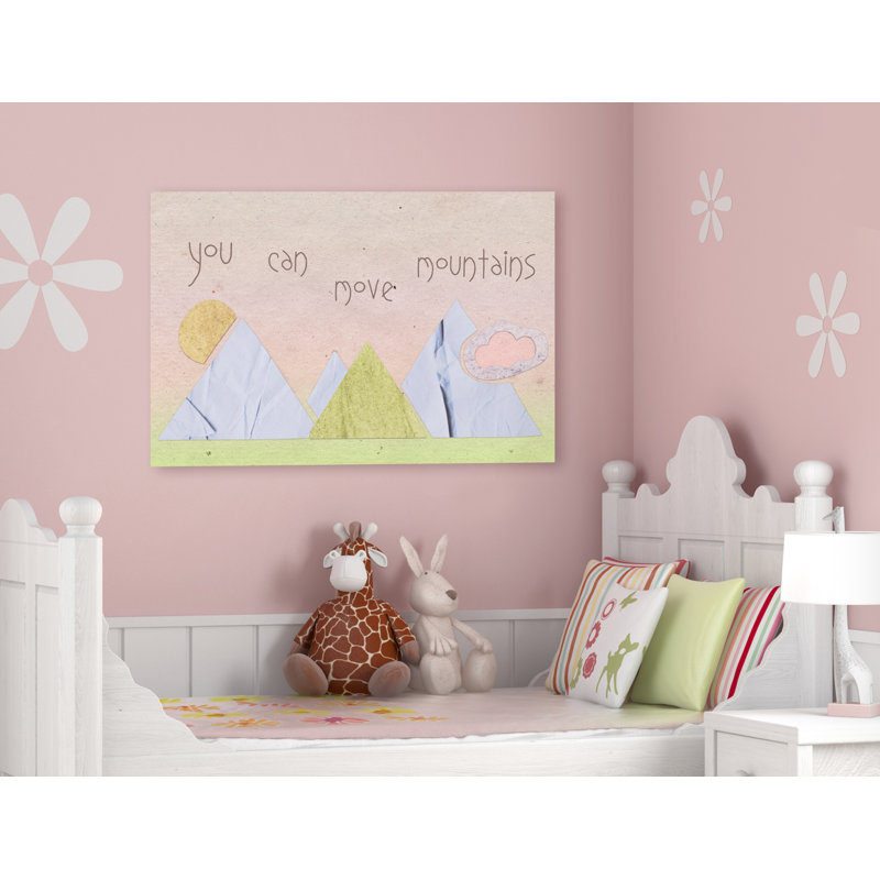 « You Can Move Mountains collage rose », art encadré, H 16 po x l 20 po, Toile tendue
