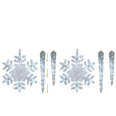Décoration de fenêtre illuminée avec flocon de neige aléatoire