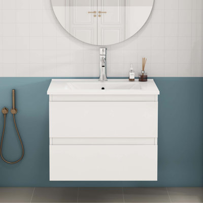Ensemble de meuble-lavabo avec lavabo et meuble-lavabo avec 2 grands tiroirs