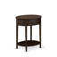 Ensemble de lit très grand 3 pièces - Structure de lit capitonnée moderne - Tête de lit tapissier en velours taupe brun et table de chevet à finition jacobine patinée-1288864460-1288864461