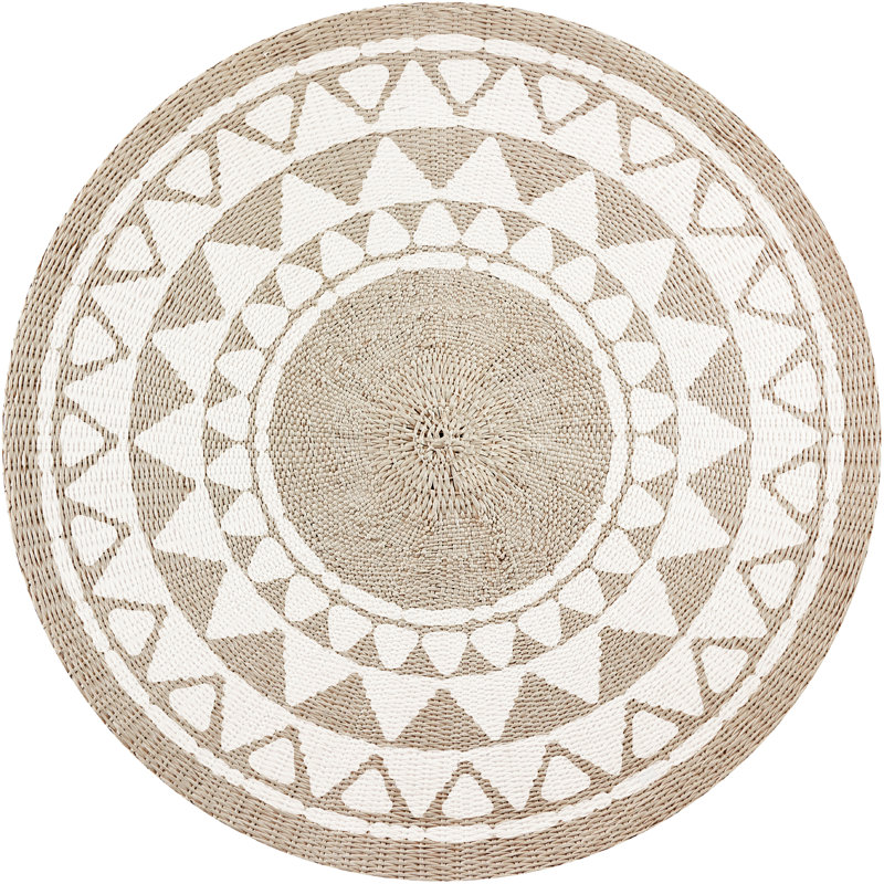 Adden Round Vinyl Area Rug, Round 150cm