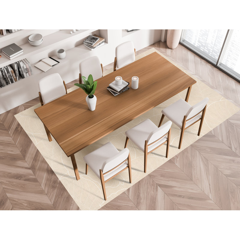 Berush Vinyl Machine Printed Area Rug, Rectangle 4'4.4" x 6'6.7"