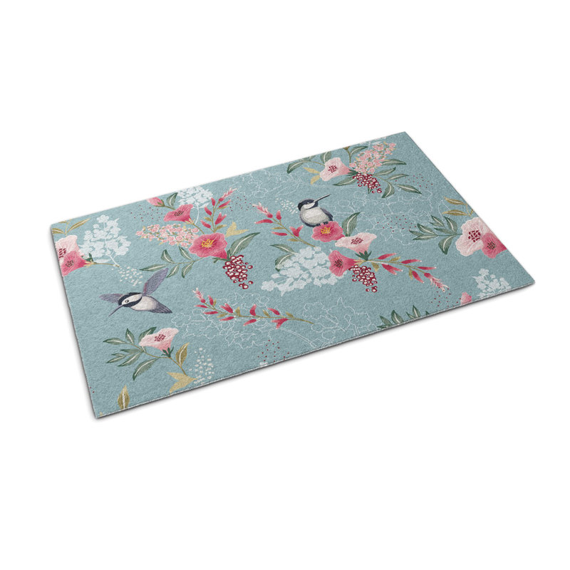 Non-Slip Floral Outdoor Doormat