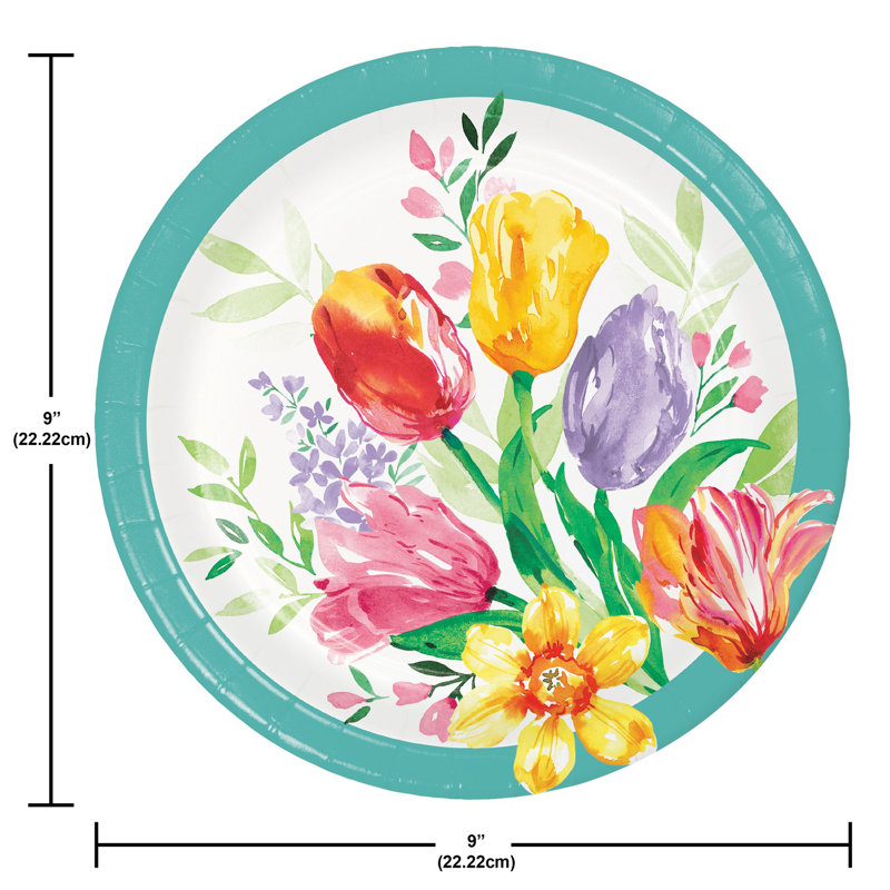 Assiettes en papier Creative Converting Beautiful Blooms, 24 ct.