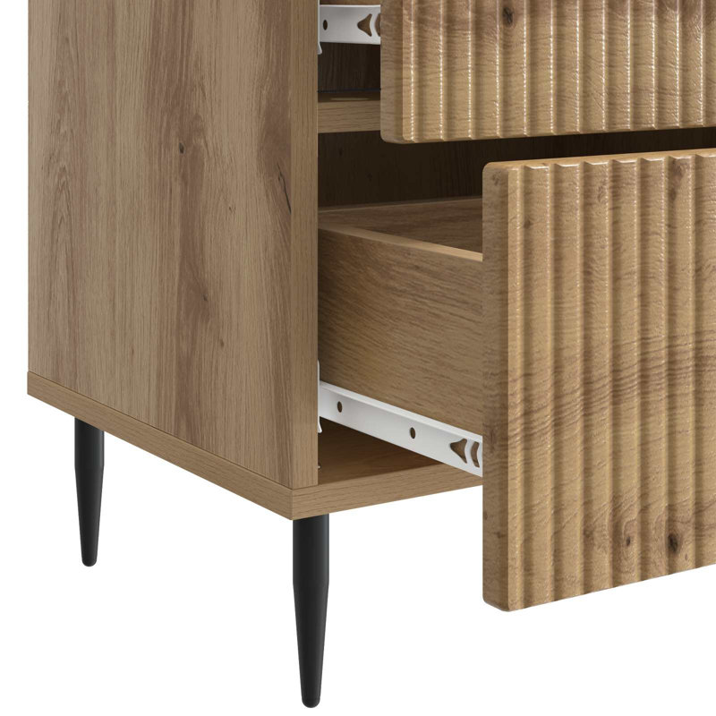 43cm W Manufactured Wood Bedside Table, Artisan Oak