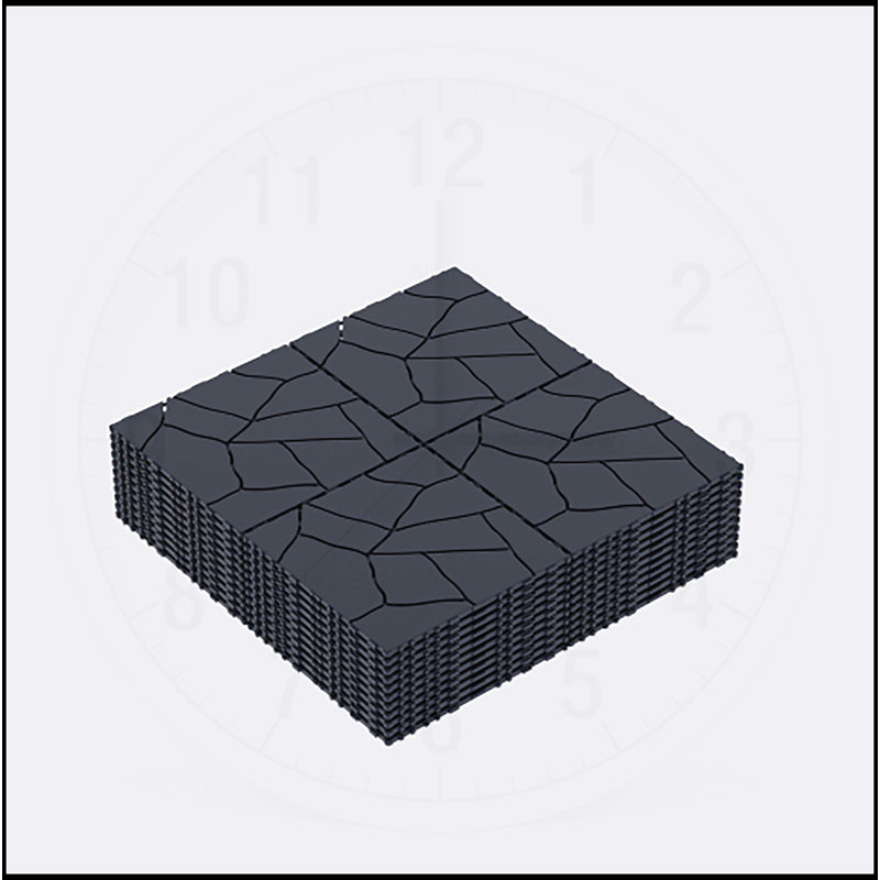 Carreaux de terrasse à emboîtement pour une utilisation extérieure et intérieure, installation rapide et facile, Gris
