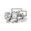 Waterside Grey Heart Porcelain 80 Piece Combo Dinner Set