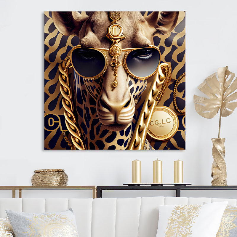 «Celebrity Fashion Girafe I», reproduction sur toile, H 24 po x l 24 po x P 1 po, Toile tendue
