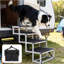 Escalier pliable pour chien, marches antidérapantes à motifs de pattes, rampe en aluminium haute capacité, léger, adapté aux chiens âgés et à pattes courtes, installation rapide, matériau léger, supporte jusqu'à 113 kg, aucun assemblage requis