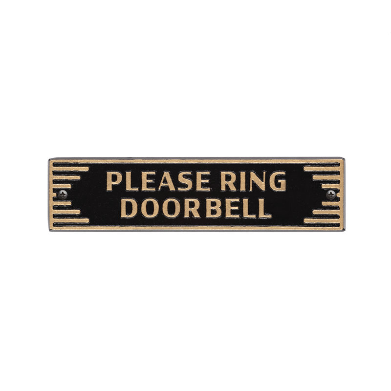 Plaque de porte de style art déco - Veuillez sonner