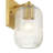 Brass Wall Light with Ribbed Glass Shade