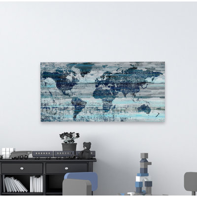 Indigo Countries - Wrapped Canvas Print