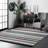Striped Handmade Tufted Blue Area Rug-204295925