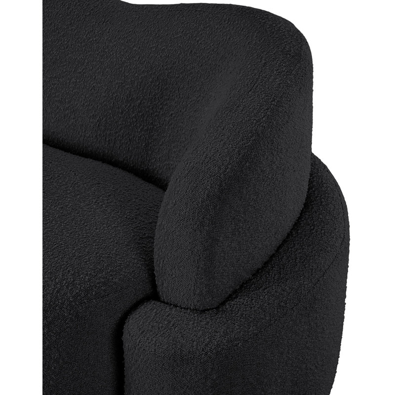 Hinely 46 de large, Tissu bouclé noir