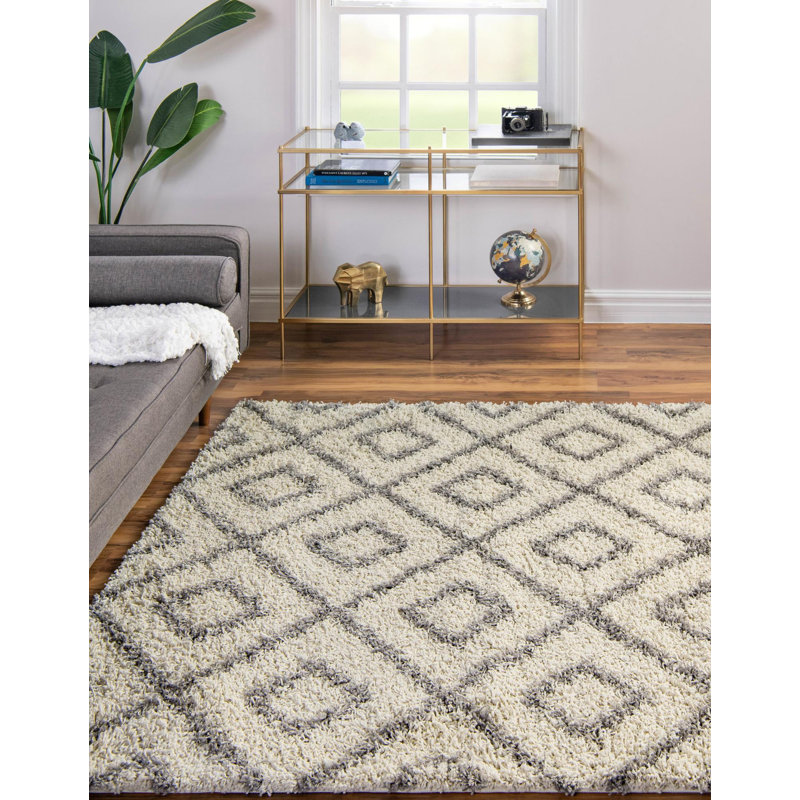 Aurin Geometric Indoor Rug, Square 6'