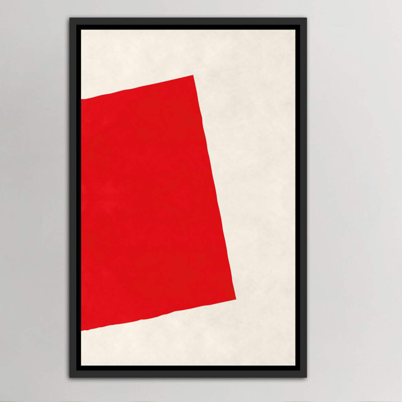 « red square (after albers) », impression, Toile avec cadre noir patiné, H 26 po x l 18 po x 1,5 po