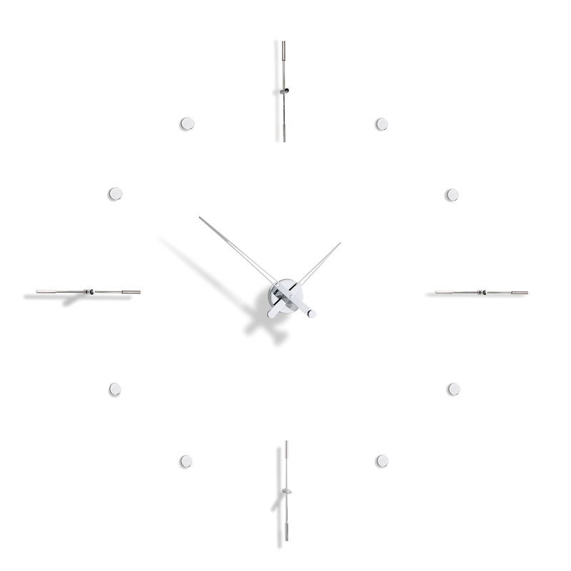 Mixto Analog Wall Clock, Chromed Steel, Small
