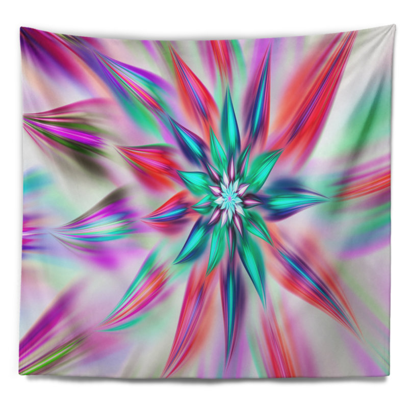 Tapisserie florales de fleurs rosees de danse, H 50 po x l 60 po