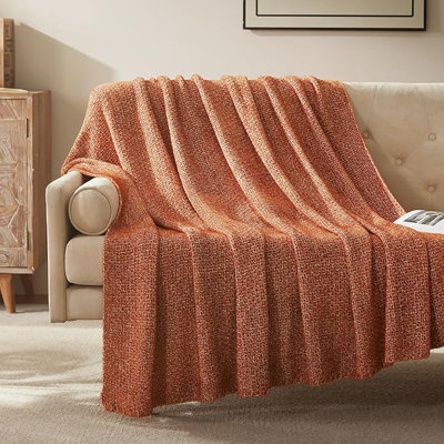 SLEEP ZONE Throw Blanket for Couch -Brown Throw Blankets for Bed and Living Room Sofa Chair Home Decoration, Warm Cozy Jersey Knit Blanket (90x90in, Brown Sugar)