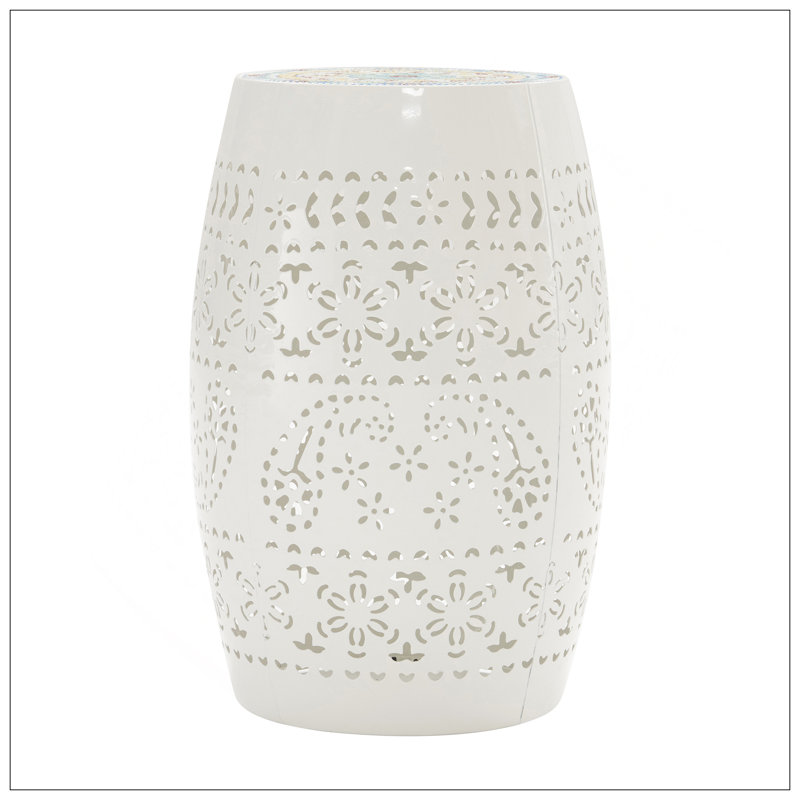LILAC 12" SIDE TABLE -WHITE, White