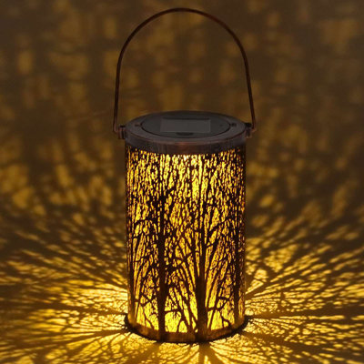 7.5'' Solar Powered Integrated LED Cylinder Lantern