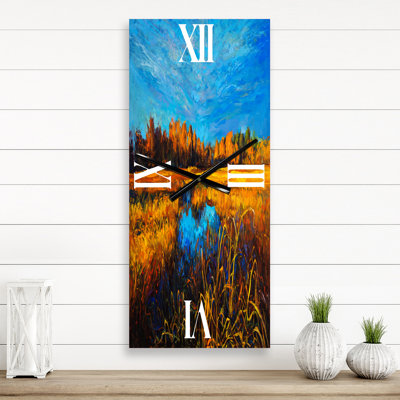 Horloge murale Meadows sous un ciel clair