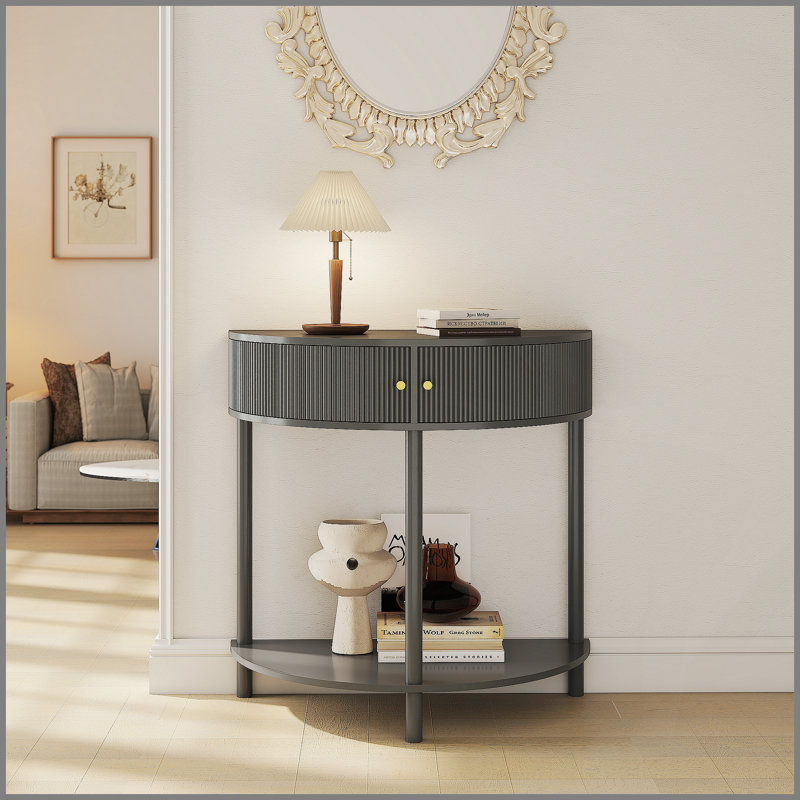 Console demi-lune Artisan-Wave, Dark Gray, Dark Gray, Dark Gray