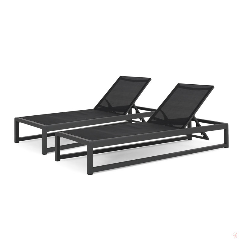 FAUTEUIL DE PLAGE MODESTA CHAISE, Noir/gris