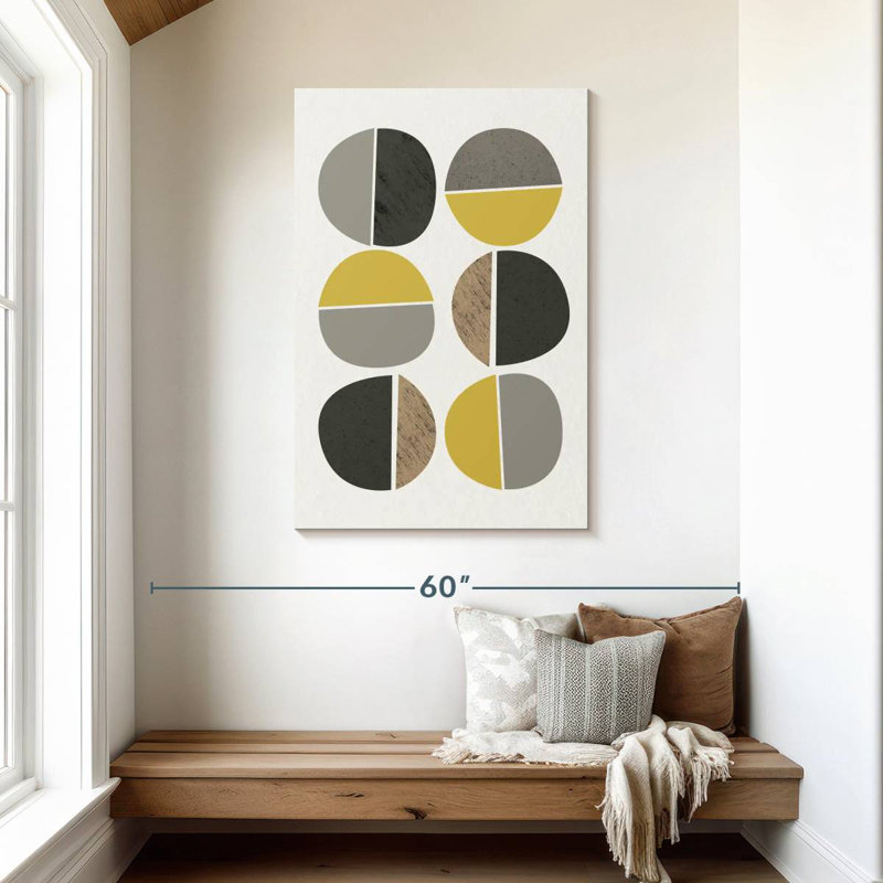 Avery Mid Century Abstract Circles II, 45" H x 30" W