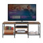 Meuble télé pour téléviseur de 55 po ou moins Pursley, meuble audio-vidéo brun avec tablettes de rangement, meuble télé rustique pour salon, chambre à coucher ou salle de jeux-120781554-120781555
