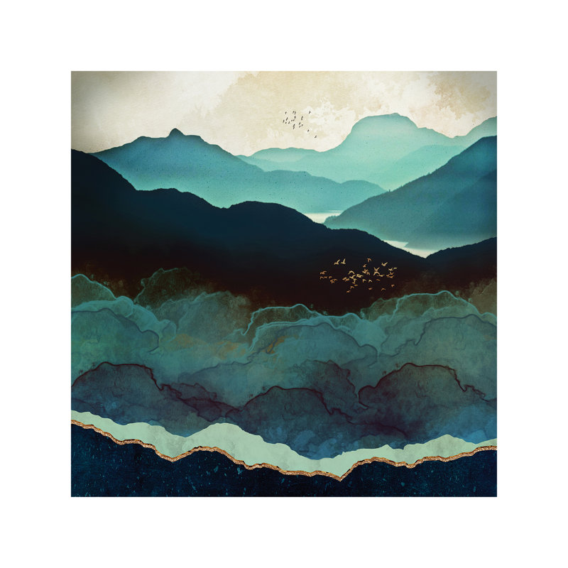 Indigo Mountains by SpaceFrog Designs - Wrapped Canvas Painting, 93.98 cm H x 93.98 cm W x 1.91 cm D