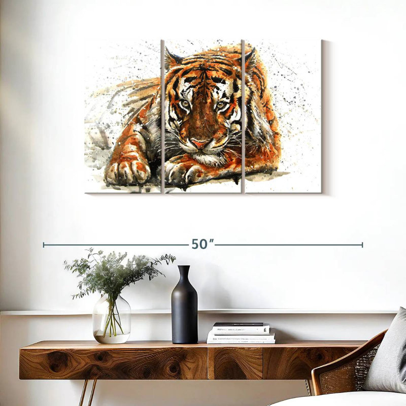 Brampt Tiger Leer, 24" H x 38" W