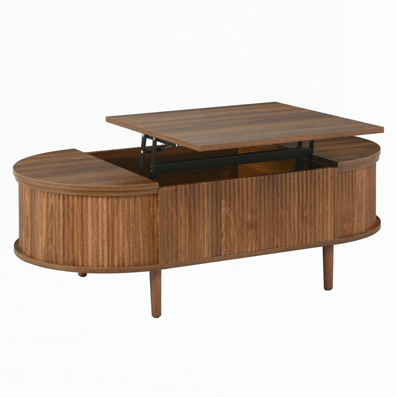Table basse à plateau relevable Minimalist, Marron antique
