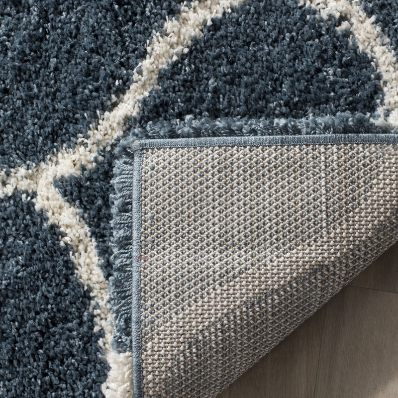 Darrold Hudson Shag Performance Geometric Rug, Rectangle 2' x 3', Blue/Ivory
