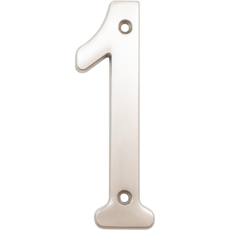 Numéro de maison robuste 4 po, Nickel satiné, 1