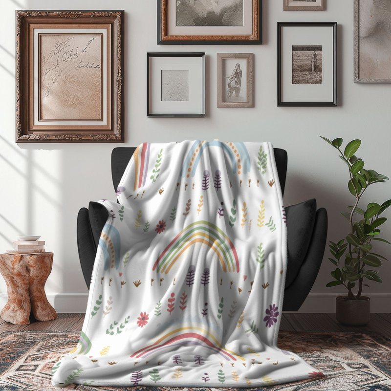 Rainbow Swirls - couverture 1 pièce, L 80 po x l 60 po