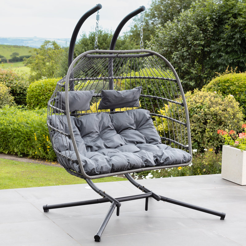 Cando 2 Person Porch Swing with Canopy, Dark Grey