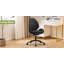 Fauteuil de bureau pivotant en chenille sans accoudoirs avec roulettes, coussin double couche et fonction berçante pour le bureau à domicile-810498450