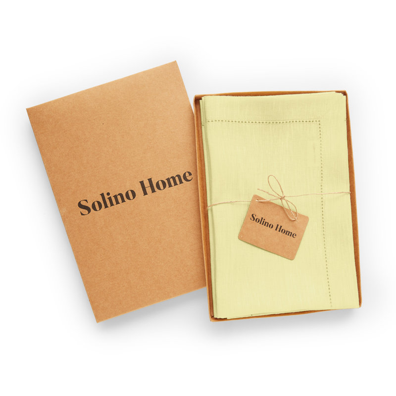 Milan - 100% Pure Linen Dinner Napkins, Butter Yellow