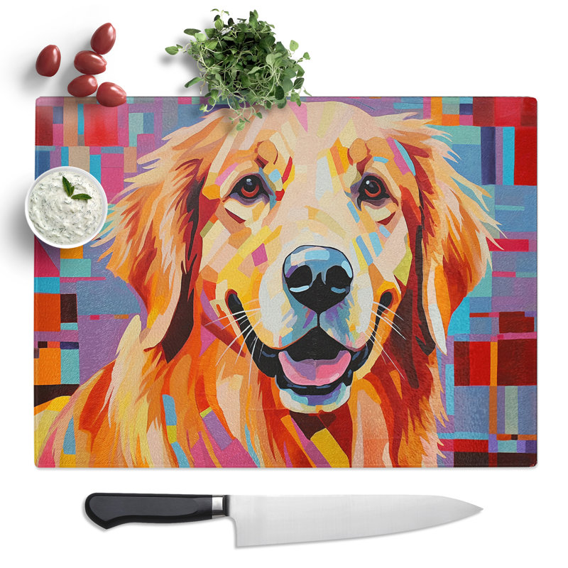 Golden Retriever Constructivism  Glass Chopping Board