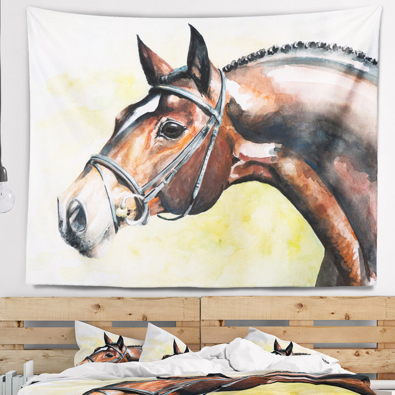 Tapisserie «Brown Horse Portrait», H 50 po x l 60 po