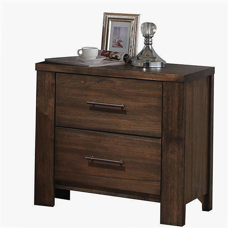 Oak 2-Drawer Nightstand