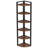 70.87" Tall 6-Tier  Rustic Brown Corner Bookshelf Storage Shelf For Living Room & Office-575978371