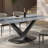 Simple Blue Microlite Rectangular Dining Table Set-103979448