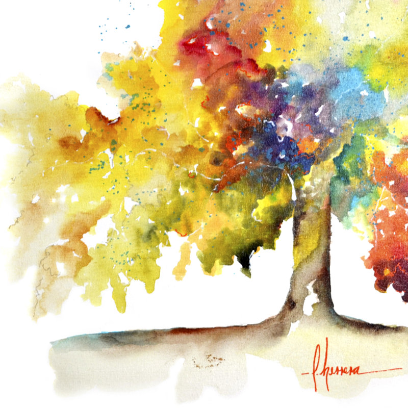 Rainbow Trees I by Leticia Herrera - Wrapped Canvas Painting, 122cm H x 122cm W x 3.8cm D