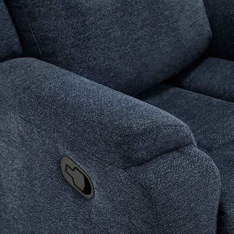 Orka 1+2+3 Seater Fabric Manual Recliner Living Room Sets Set Blue, Blue