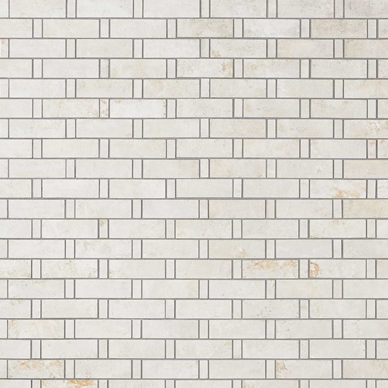 Portrait Weave Matte Porcelain Mosaic, Ivory